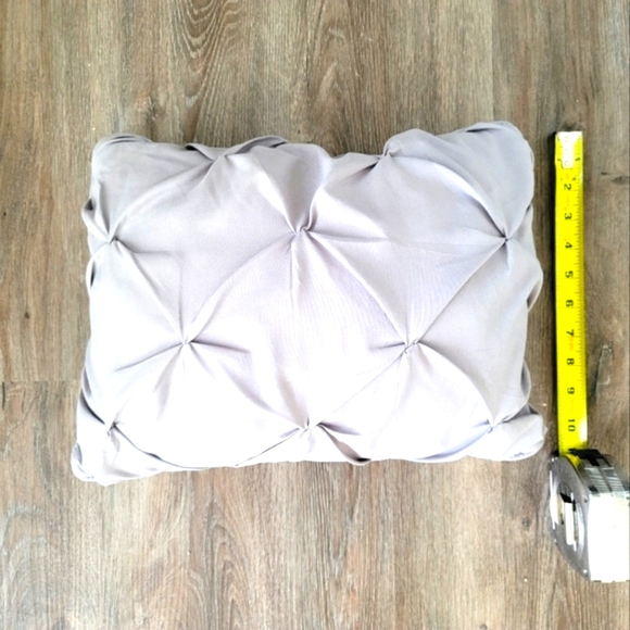 Small Gray Pleated Accent Pillow Home Decor Decorative Pillow - Picture 4 of 4